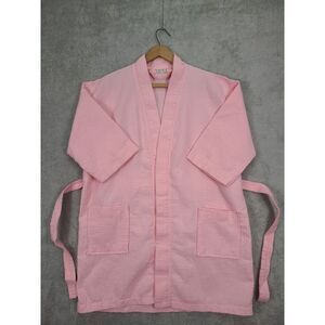 CHAKIR‎ Linen Women's Waffle Short Robe Pink One Size